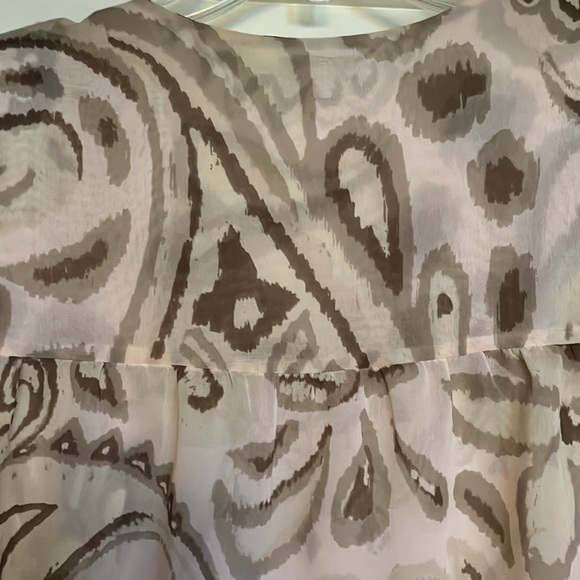 Lucky beautiful natural printed sheer long sleeve blouse - Picture 6 of 6